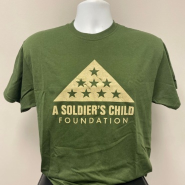 Olive tshirt with ASCF logo in tan.