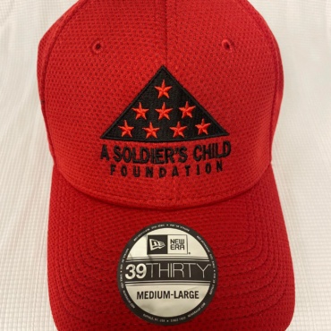 Red ballcap with ASCF logo embroidered in black.